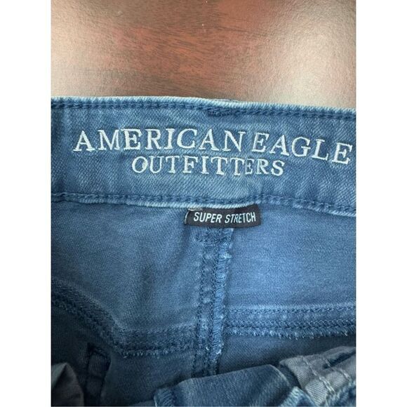 American Eagle Super Stretch Hi-Rise Shortie Blue Shorts Size 0 - Picture 3 of 5